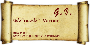 Göncző Verner névjegykártya